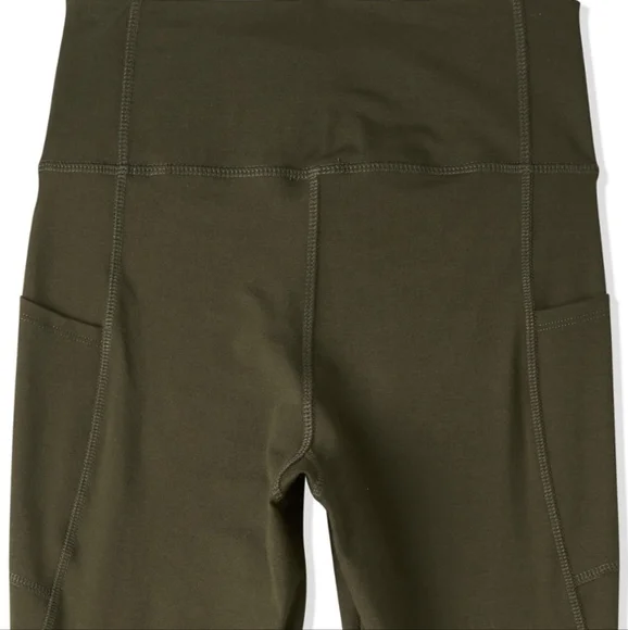 NWT BOODY EcoWear Motivate Full Length High Waist Tights - Dark Olive - Large - Picture 2 of 8